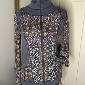 Prana Multicolor Aztec Geometric Print Zip Front Jacket Lux Athletic